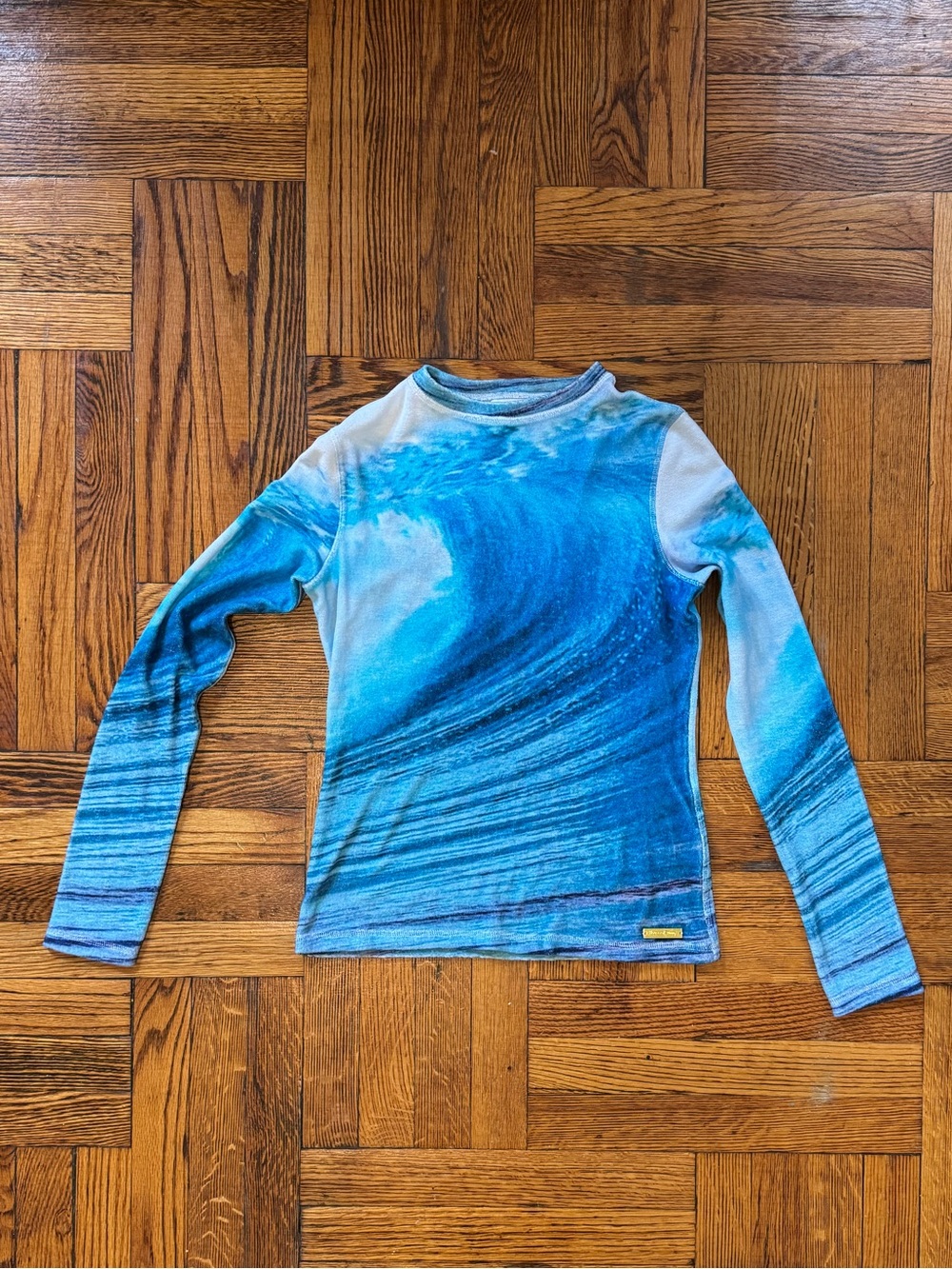 House Of Sunny Soft Terrycloth Wave Print Top